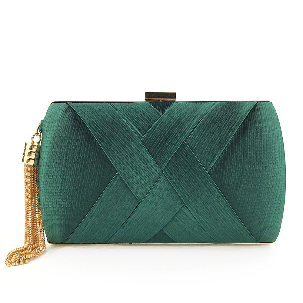 Dinner Satin Fashion Tassel Clutch Hanzuva