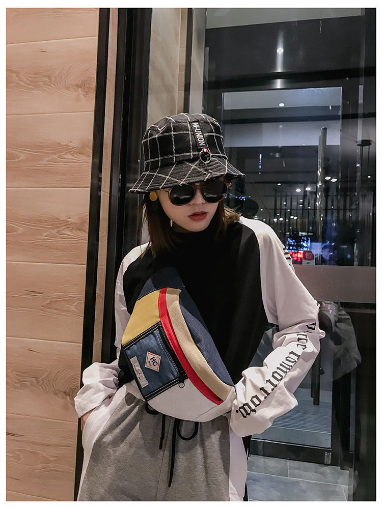 Contrast canvas bag mini sports chest Hanzuva