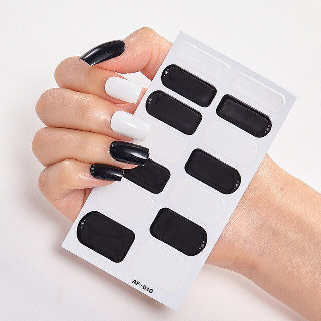 Solid Colors And Creative Nail Art Creative Women Salon Nail Decoration Fashion Nail Polish Nails Sticker Designer Nail Strips Hanzuva