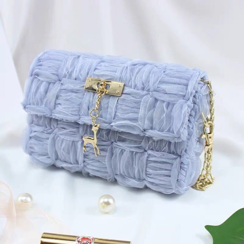 Ribbon gauze hand-woven chain bag Hanzuva