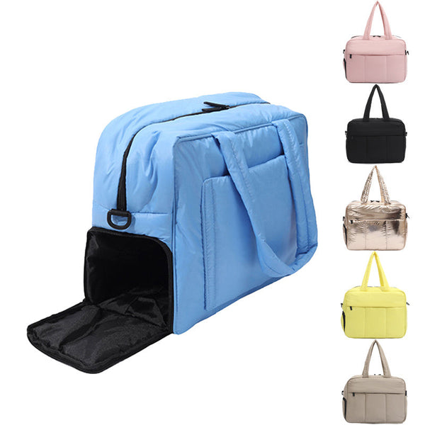 Down Handbags Winter Travel Duffle Bag With Shoes Compartment Portable Sports Yoga Gym Fitness Shoulder Bags For Weekender Overnight Tote Women Hanzuva