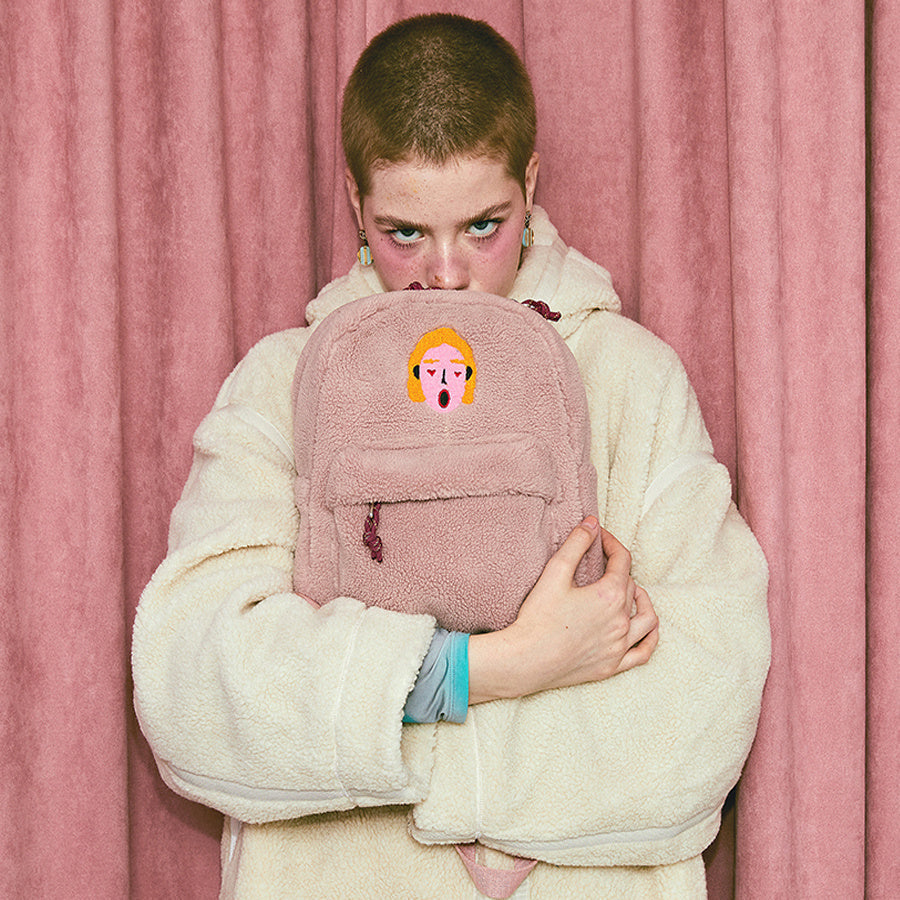 Polar fleece embroidered backpack Hanzuva