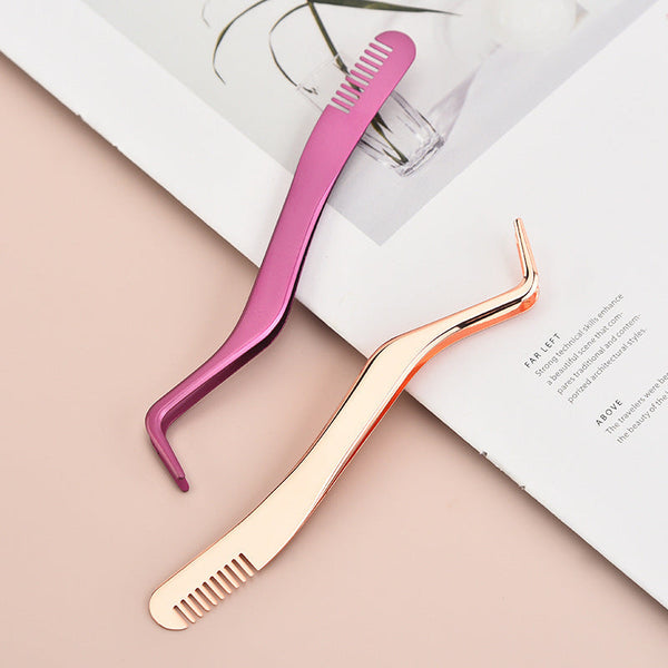 Eyelash With Comb Aid Metal Tweezers Beauty Tools Hanzuva