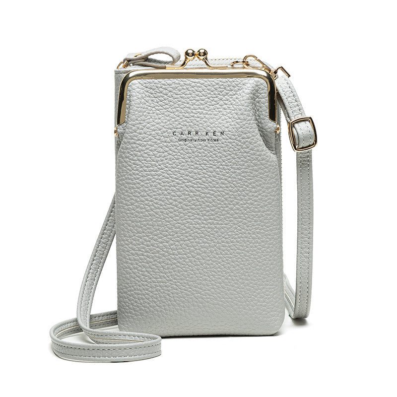 Fashion Lychee Pattern Solid Color Diagonal Shoulder Bag Hanzuva