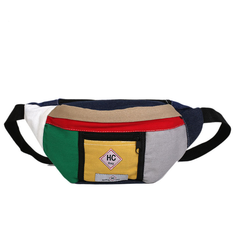 Contrast canvas bag mini sports chest Hanzuva