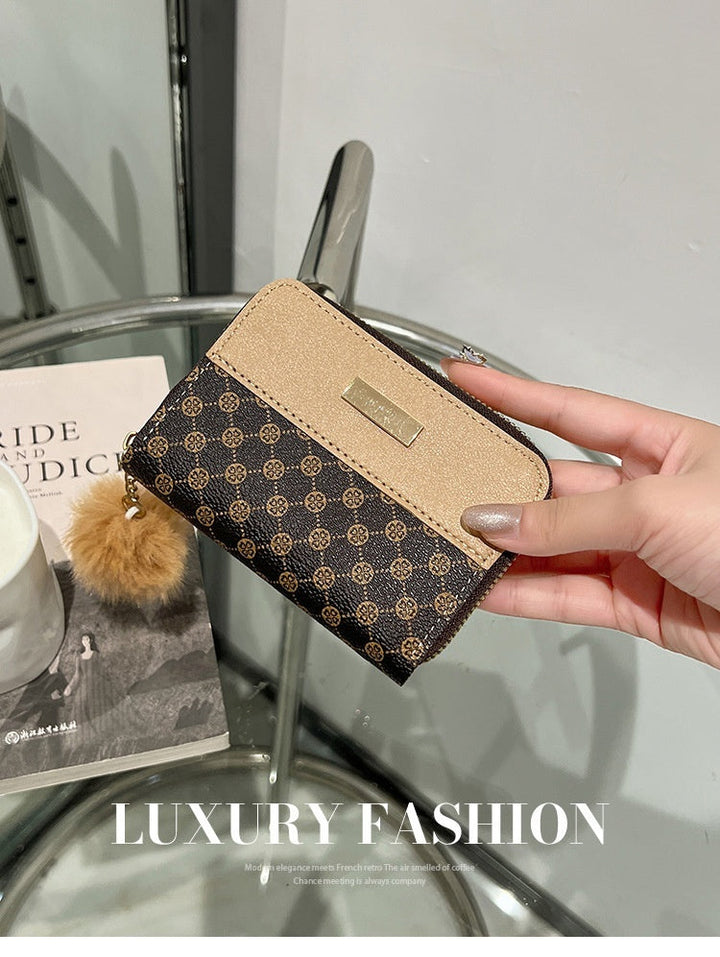 Women's Short Printing Color Contrast Korean Style Bag Wallet Hanzuva