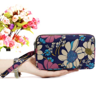 New portable female hand grasping bag three-layer zipper bag autumn long large screen mobile phone key ladies coin purse Hanzuva