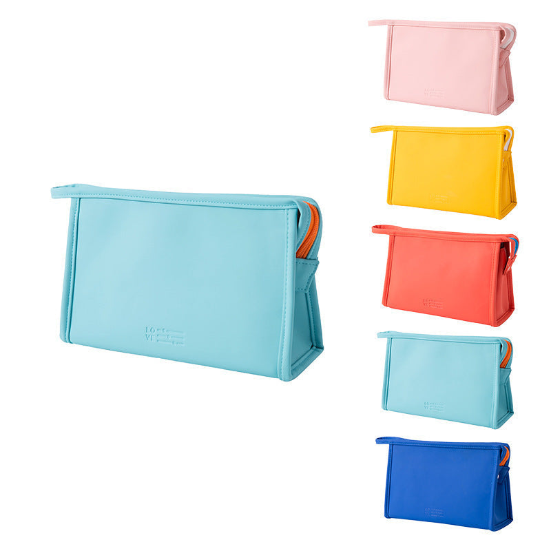 Portable PU cosmetic bag Large capacity triangle bag Hanzuva