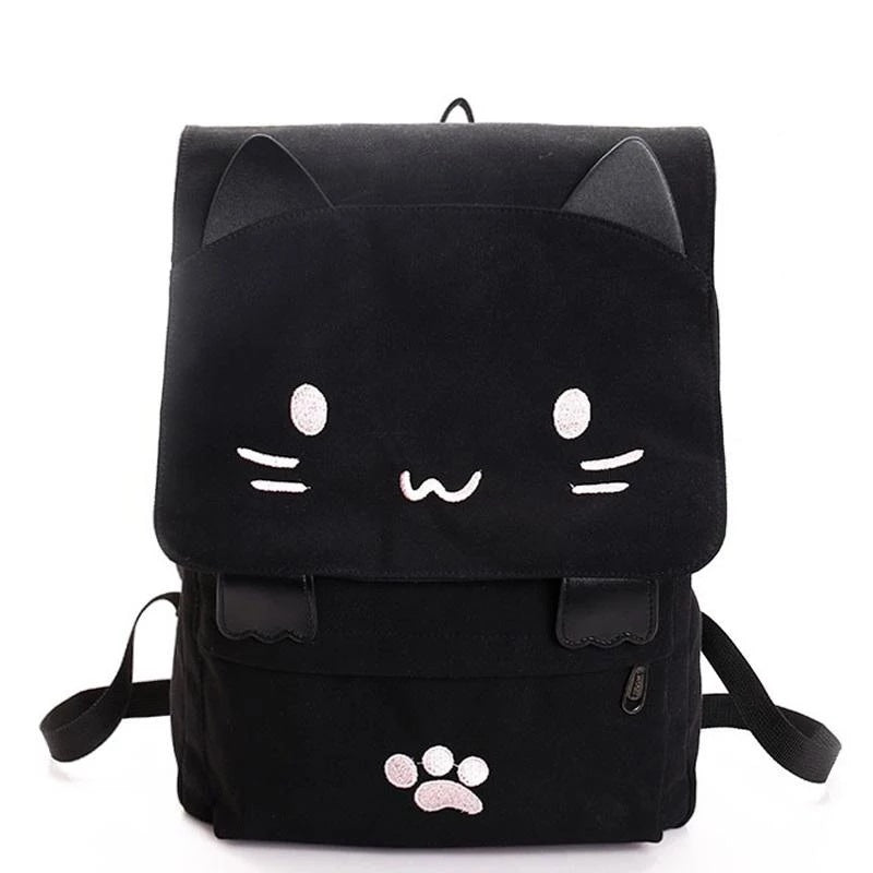 Cute Cat Canvas Backpack Hanzuva