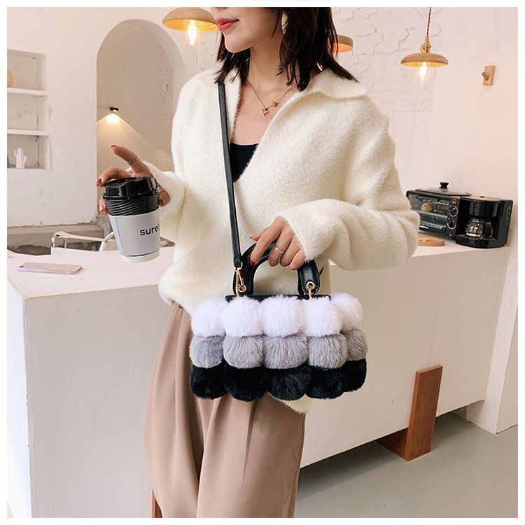Plush Handbags Winter Plush Shoulder Bag Handbag Trend Messenger Bag Hanzuva