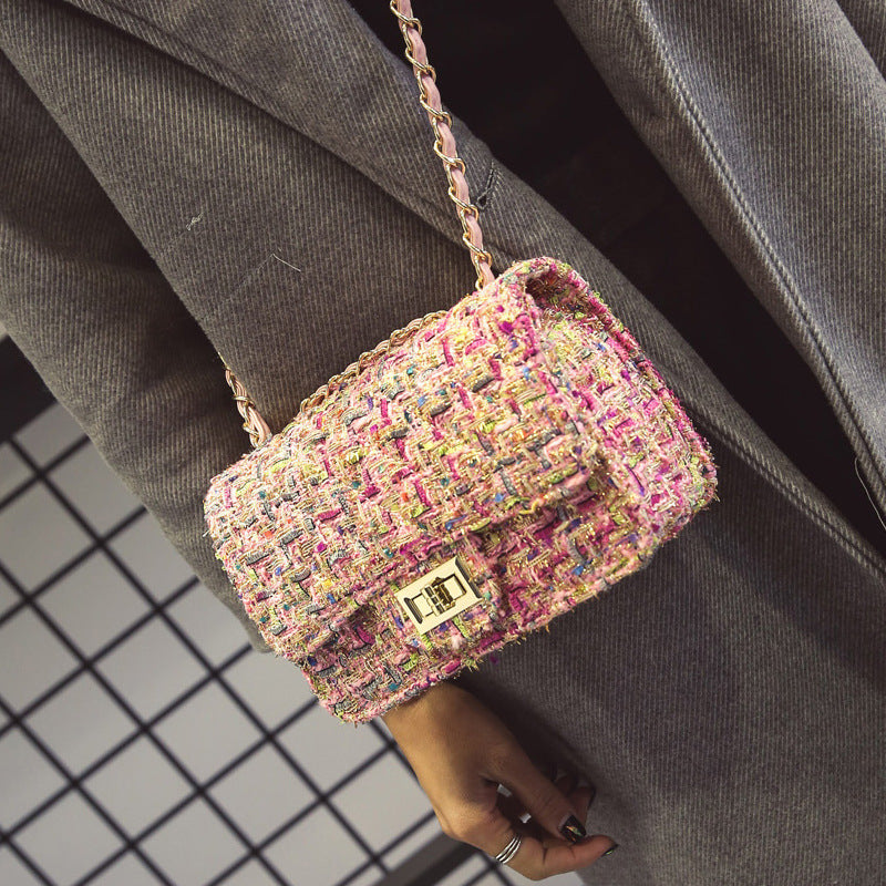 Autumn and winter new women's bag wild small square bag Japan and South Korea fashion lock chain bag shoulder slung
