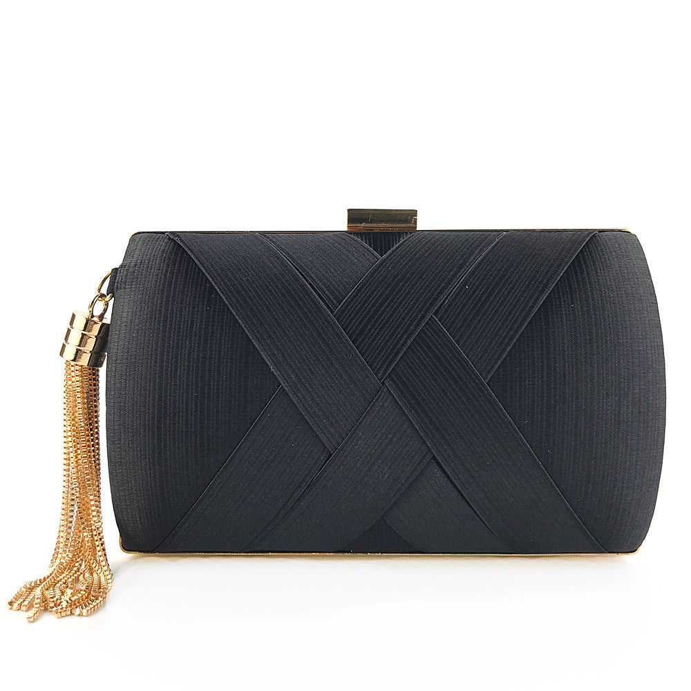 Dinner Satin Fashion Tassel Clutch Hanzuva