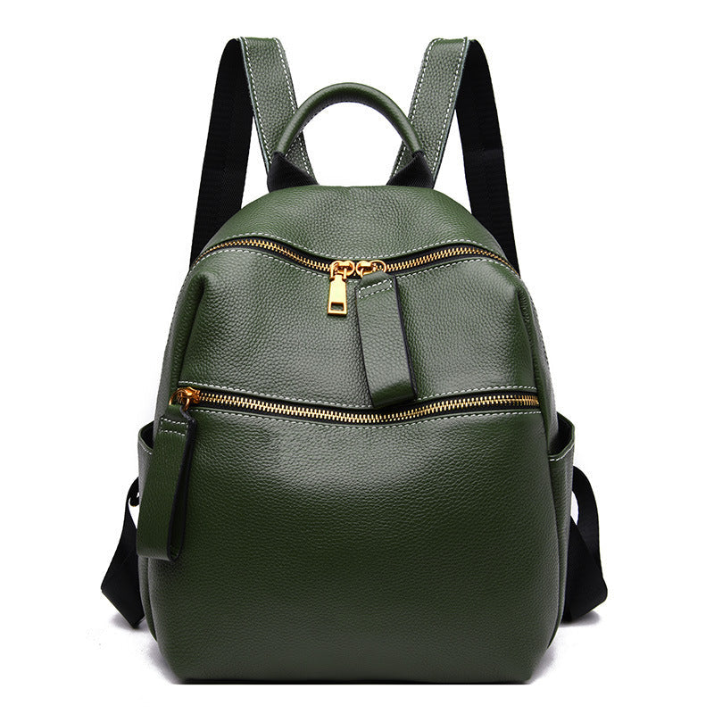 Leather Backpack Women All-Match Fashion Top Layer Leather Small Backpack Hanzuva