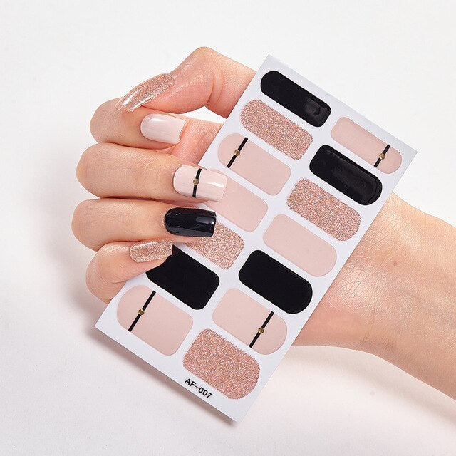 Solid Colors And Creative Nail Art Creative Women Salon Nail Decoration Fashion Nail Polish Nails Sticker Designer Nail Strips Hanzuva