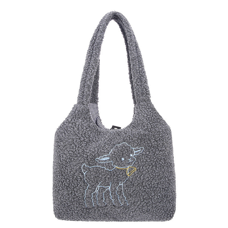 Corduroy embroidered shoulder bag Hanzuva