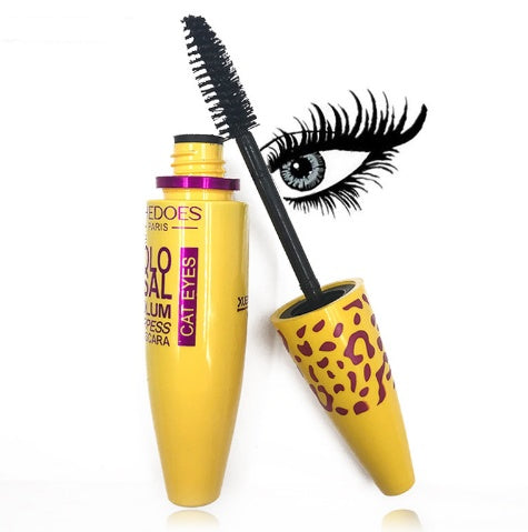 Growth Mascara Leopard-shaped Yellow Tube Thick Curling Waterproof Mascara Hanzuva