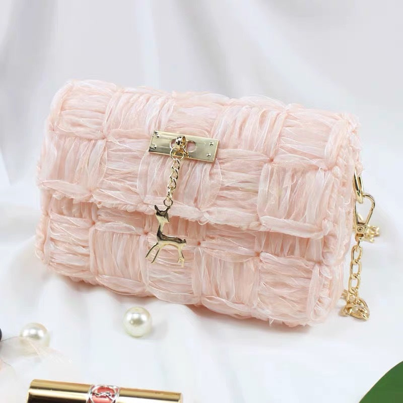 Ribbon gauze hand-woven chain bag Hanzuva