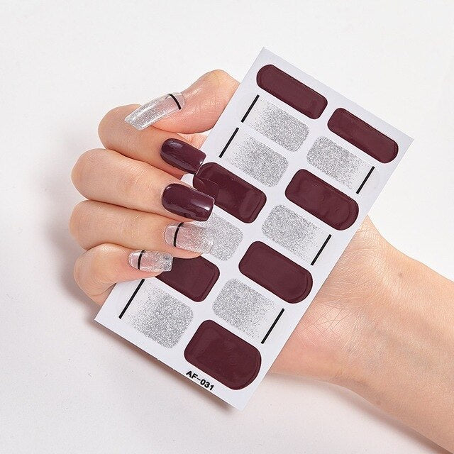 Solid Colors And Creative Nail Art Creative Women Salon Nail Decoration Fashion Nail Polish Nails Sticker Designer Nail Strips Hanzuva