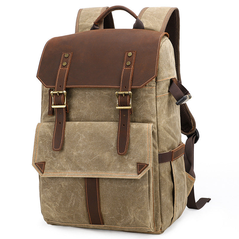Wax dye rucksack camera bag Hanzuva