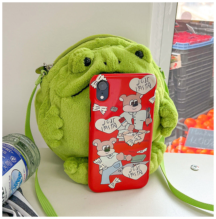 Cute And Ugly Frog-shaped Wallet Plush Doll Crossbody Bag