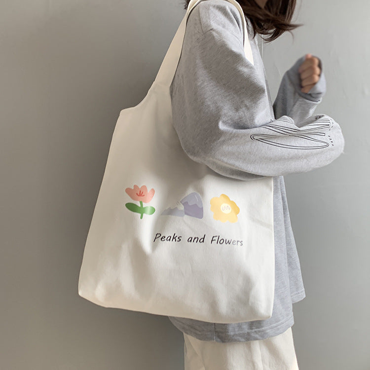 Hyuna Flower Canvas Bag with the Same Paragraph Hanzuva