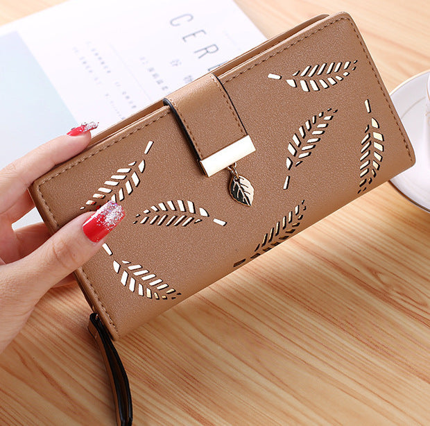 Women's wallet hollow leaf card package Hanzuva