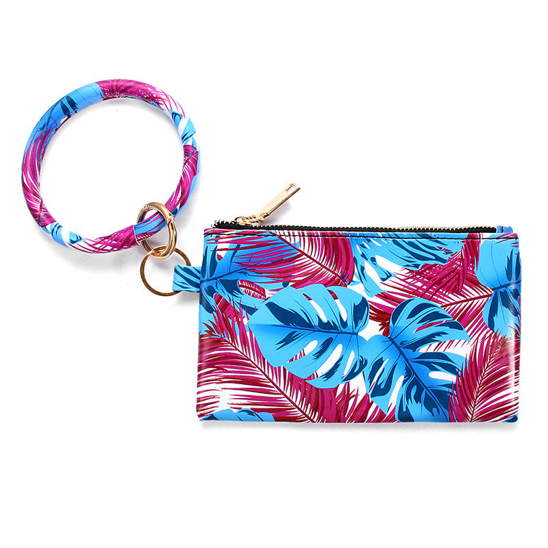 Ladies Leather Keychain Bracelet Wallet Hanzuva