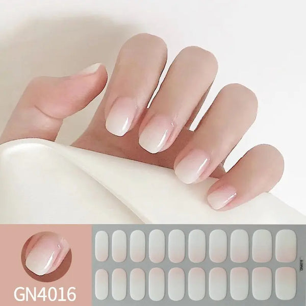 Finger Baking-free Gel Nail Stickers Simple Grid Line Nail Sticker One Piece Dropshipping Hanzuva