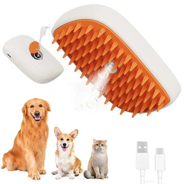 USB Rechargeable Pets Steam Brush Spray Massage Comb Pet Grooming Tools Cat Steam Comb Pet Products Hanzuva