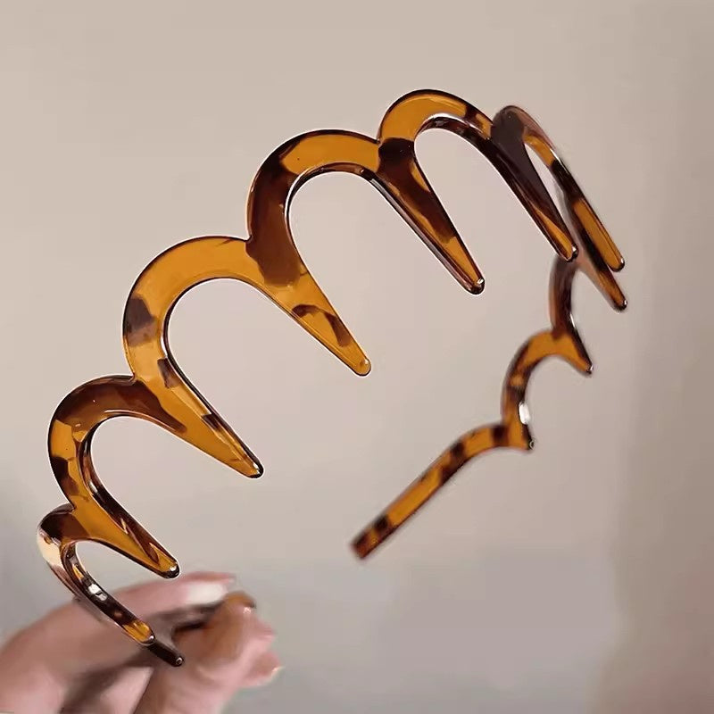 Headdress Wave Face Wash Toothed Non-slip Headband Unisex Hairpin Barrettes