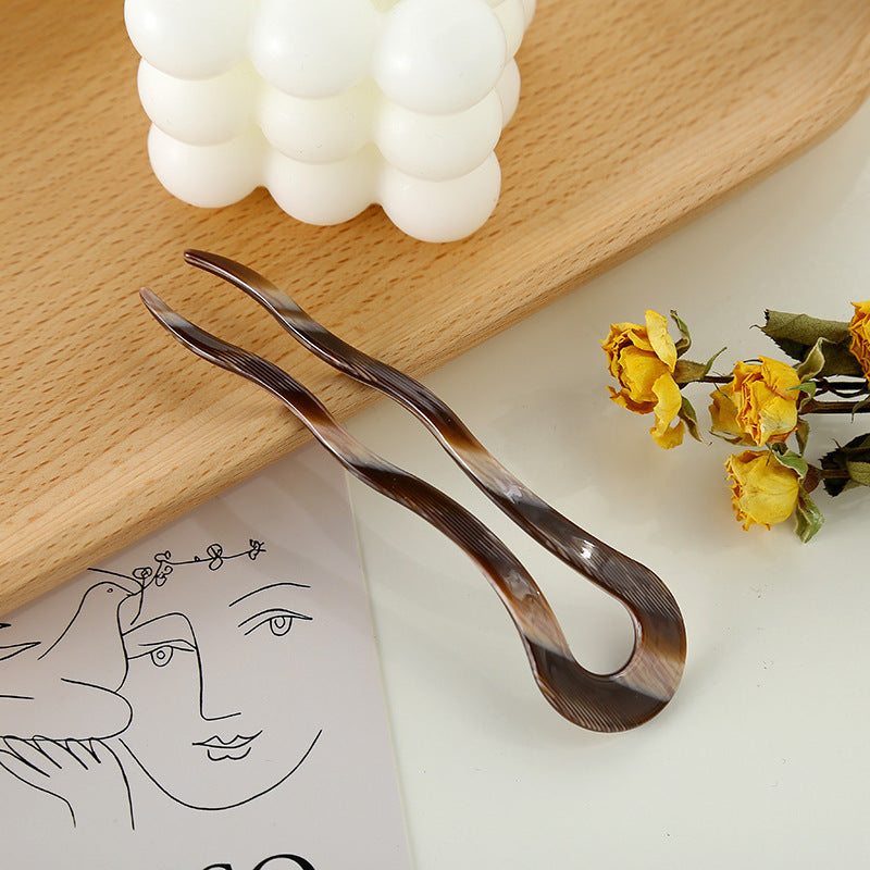 Acetate U-shaped Twist Hairpin Simple