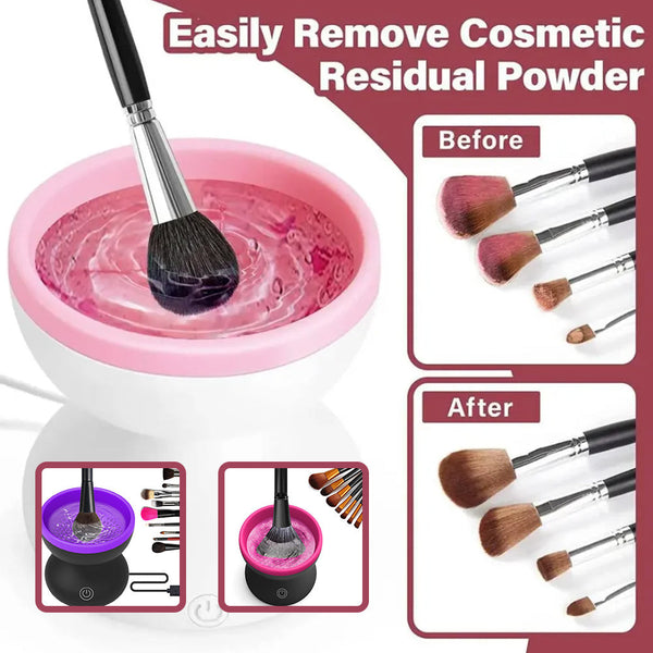 Electric Makeup Brush Cleaner Machine Portable Automatic USB Cosmetic Brush Cleaner Tools For All Size Beauty Makeup Brushes Set Hanzuva