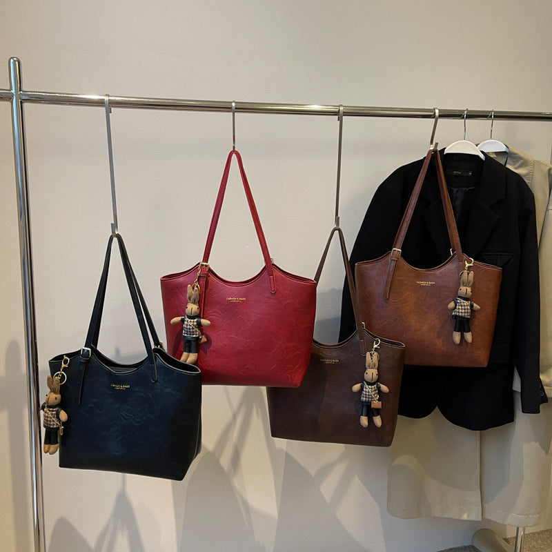 Fashion Unique One-shoulder Oil Wax Leather Bag