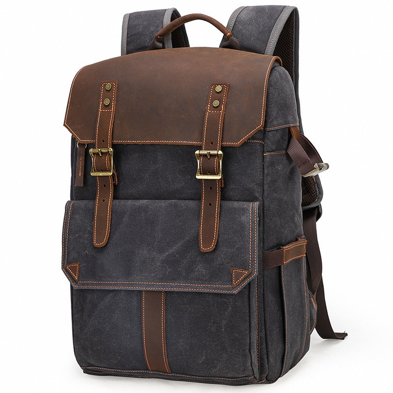 Wax dye rucksack camera bag Hanzuva