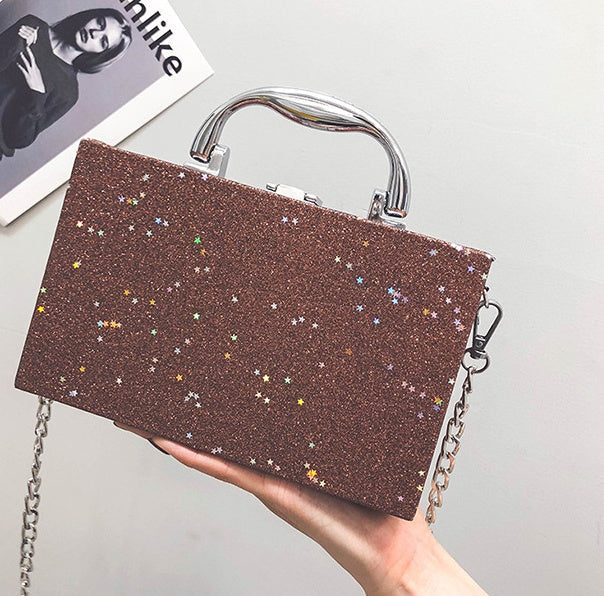Sequins box bag radio handbag bright surface Harajuku wind Messenger bag Hanzuva