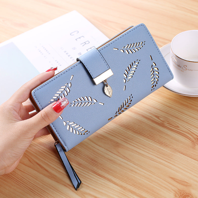 Women's wallet hollow leaf card package Hanzuva