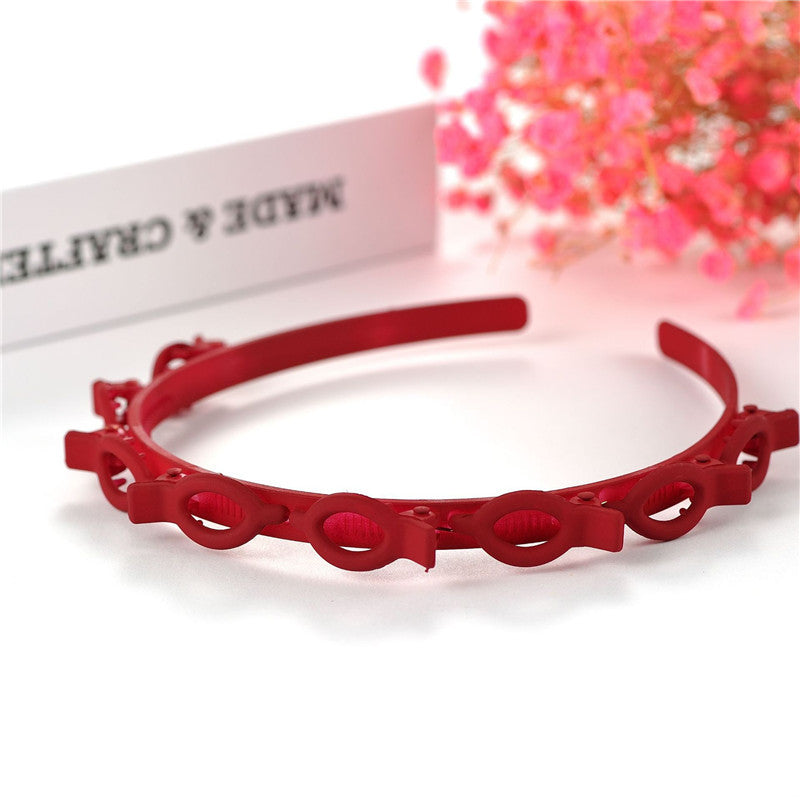 Hollow Solid Color Braided Hairpin Headband