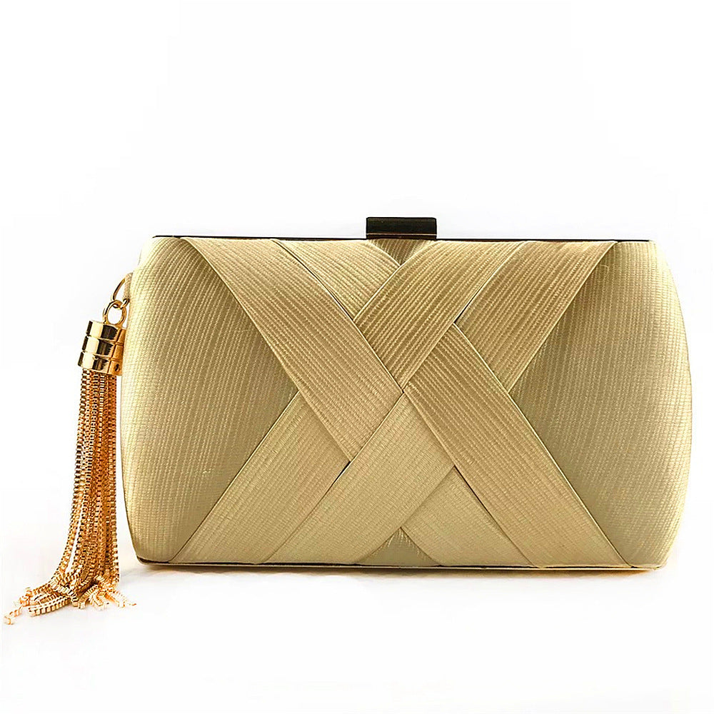 Dinner Satin Fashion Tassel Clutch Hanzuva