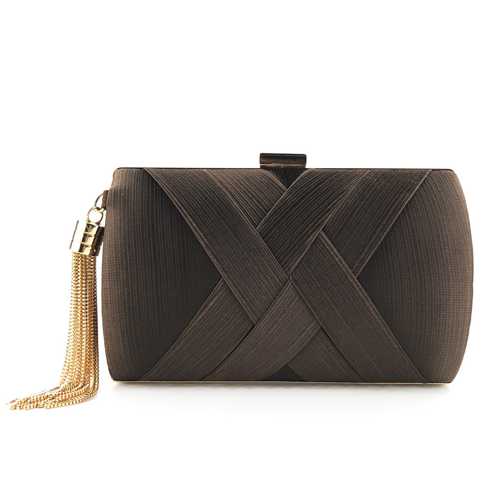 Dinner Satin Fashion Tassel Clutch Hanzuva