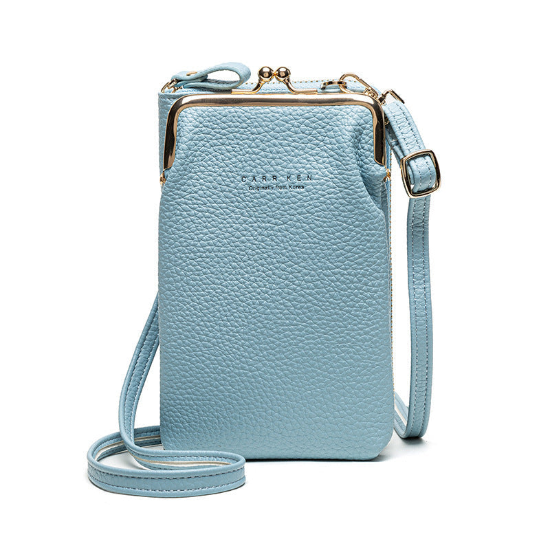 Fashion Lychee Pattern Solid Color Diagonal Shoulder Bag Hanzuva