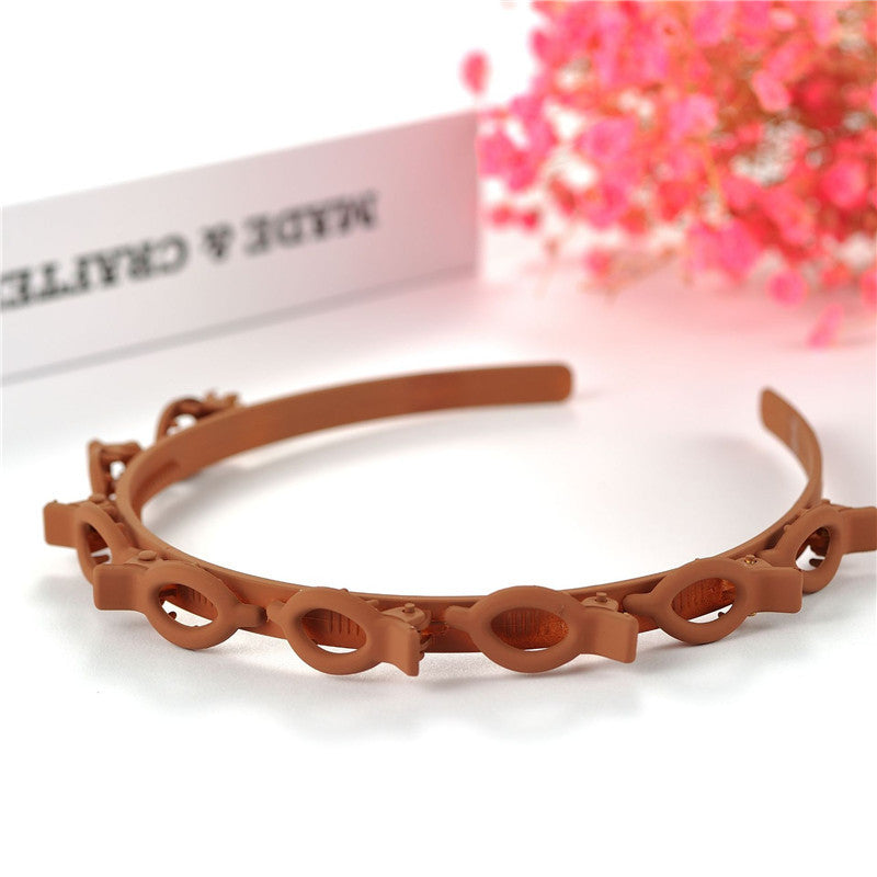 Hollow Solid Color Braided Hairpin Headband
