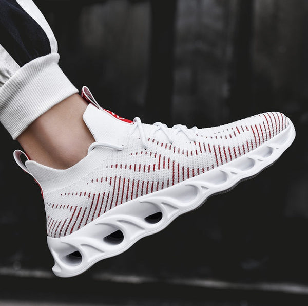 Flying woven hollow running shoes Hanzuva