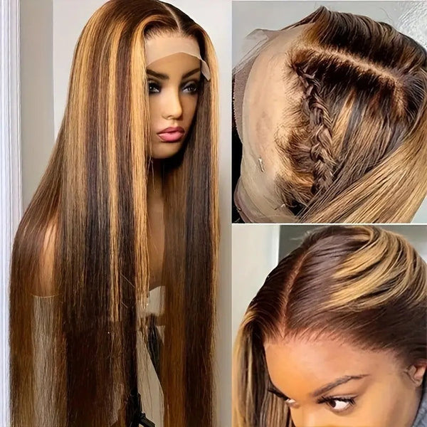 Lace Wig Highlight Gradient Fluffy Natural Fashion Headgear Hanzuva