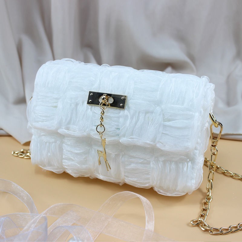 Ribbon gauze hand-woven chain bag Hanzuva