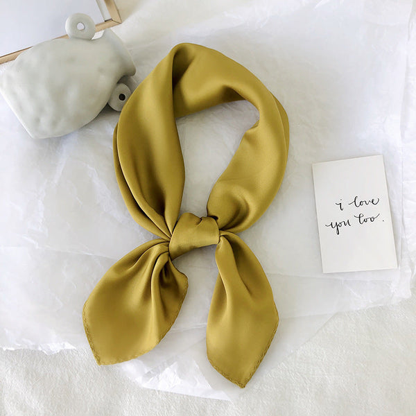 Pure color ladies tie wrap silk scarf Hanzuva