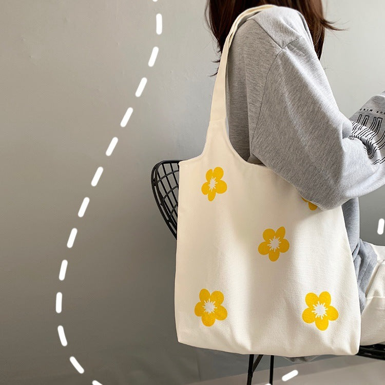 Hyuna Flower Canvas Bag with the Same Paragraph Hanzuva