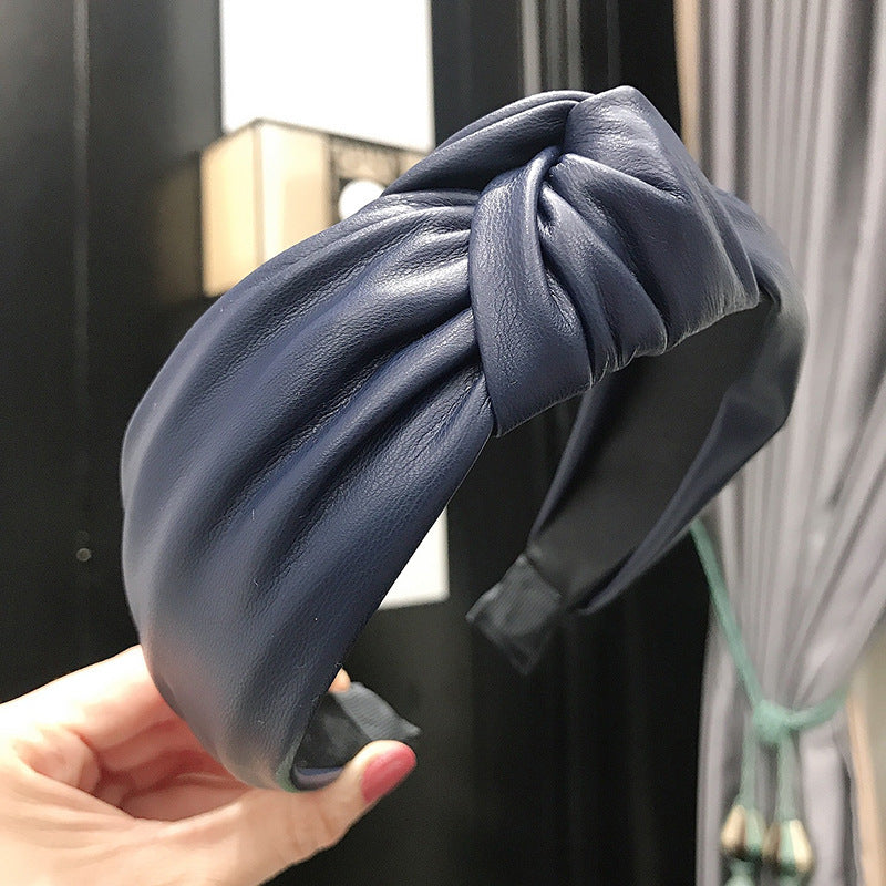 PU imitation leather knotted headband