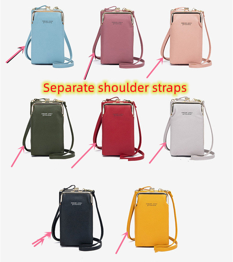 Fashion Lychee Pattern Solid Color Diagonal Shoulder Bag Hanzuva