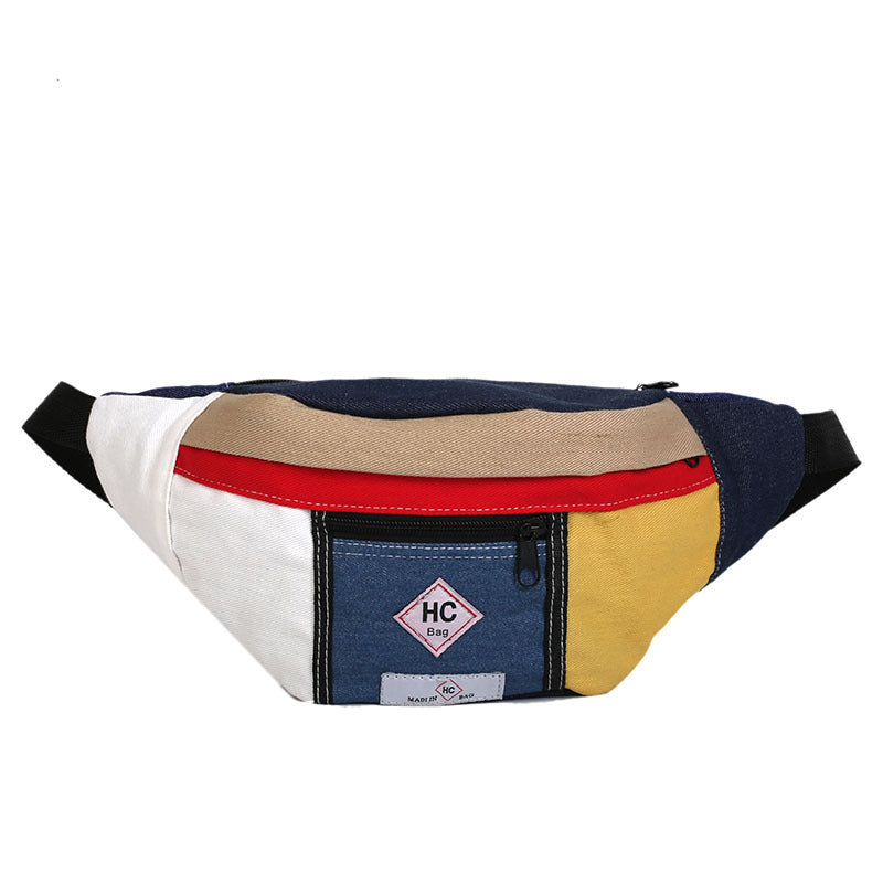 Contrast canvas bag mini sports chest Hanzuva