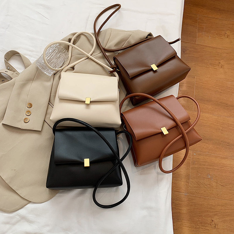 Niche design bag for women new fashion Winter retro soft leather fashion internet popular all-match shoulder bag messenger bag Hanzuva